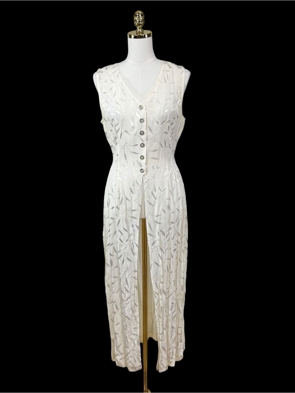 Vintage woman’s Fashion Bug ivory duster vest size 10